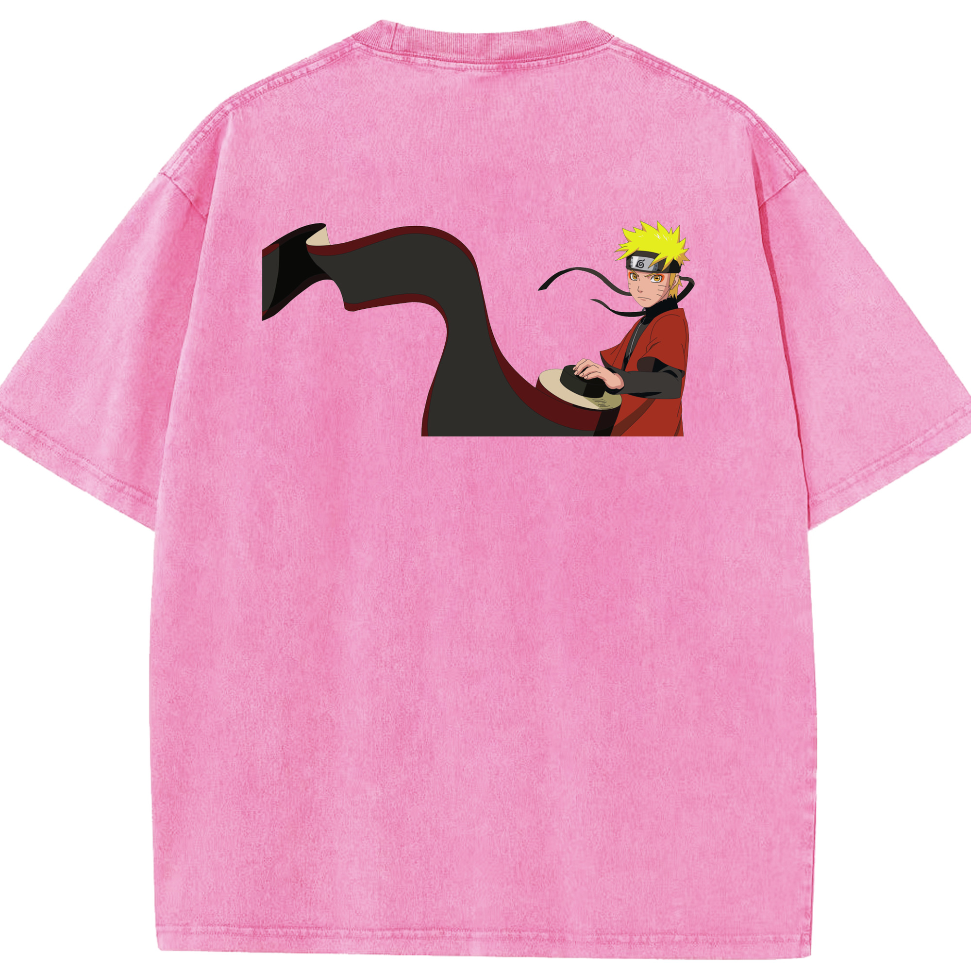 （画像用） NARUTO -ナルト- うずまき ナルト Uzumaki Naruto 綿100% ヴィンテージ風 半袖Tシャツ（背面プリント）